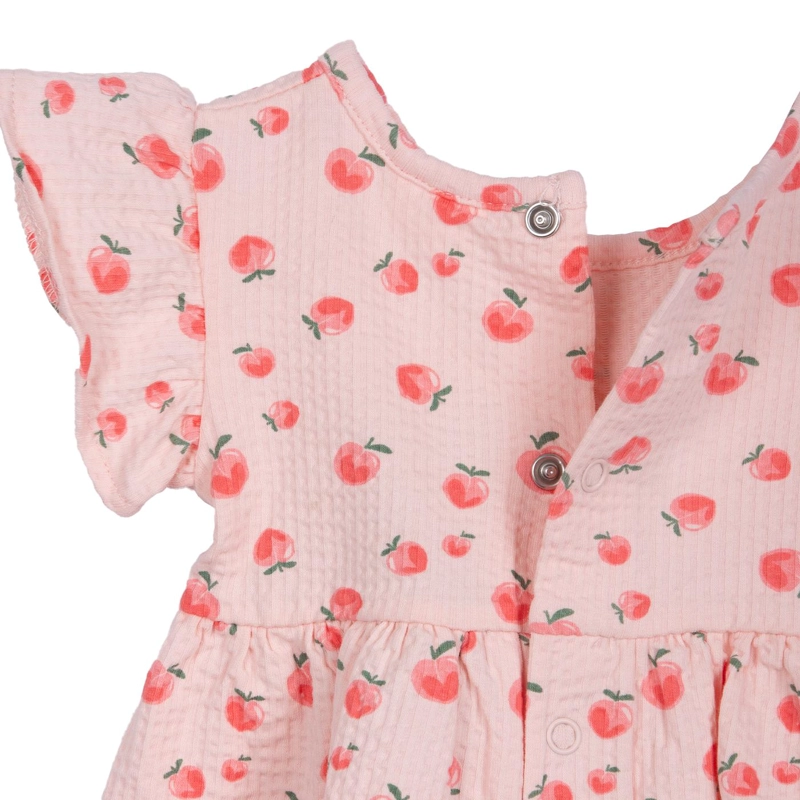 VESTIDO BEBE NIÑA ESTAMPADO CON BROCHES DAMASCO PILLIN - 4