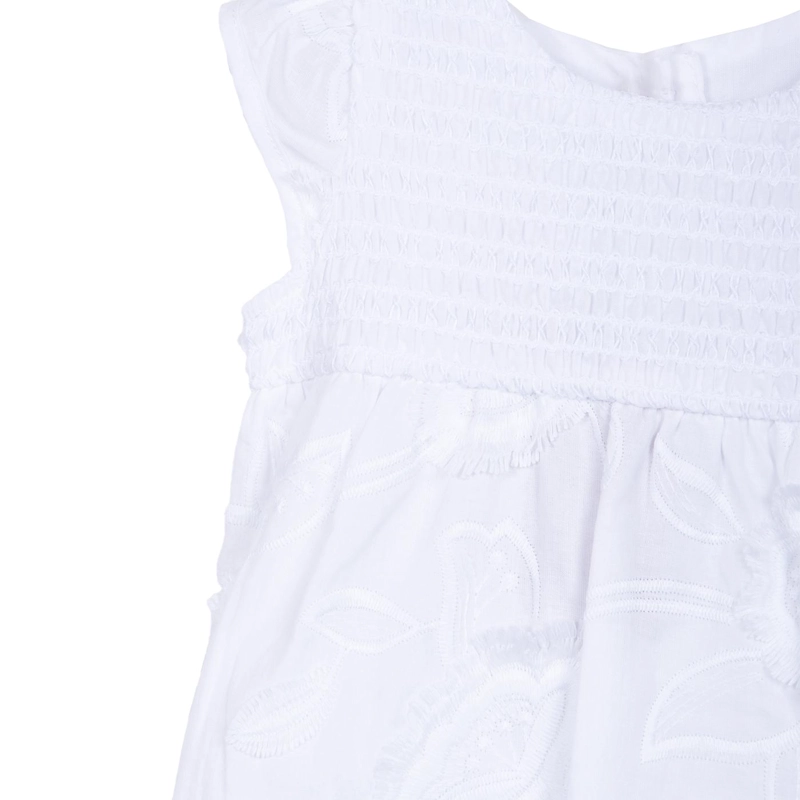 VESTIDO BEBE NIÑA BORDADO FLORAL BLANCO PILLIN - 3