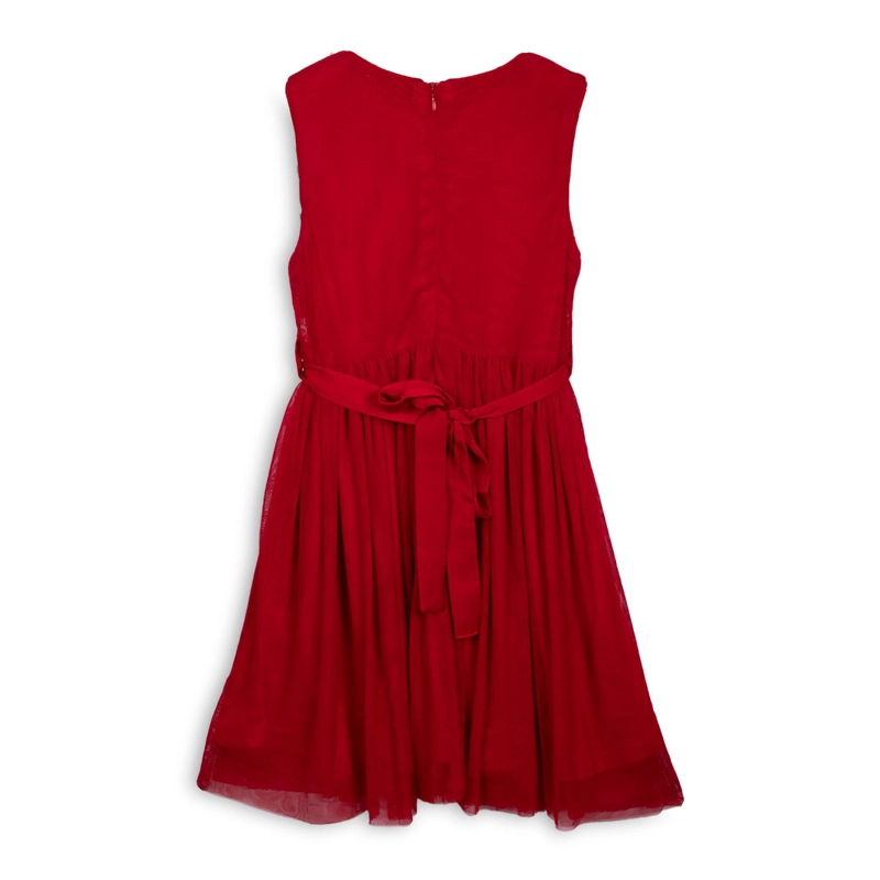 VESTIDO NIÑA TUL LENTEJUELAS ROJO PILLIN - 2