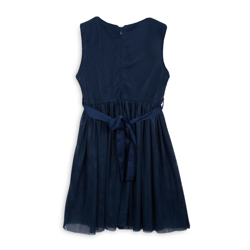 VESTIDO NIÑA TUL LENTEJUELAS AZUL MARINO PILLIN - 2