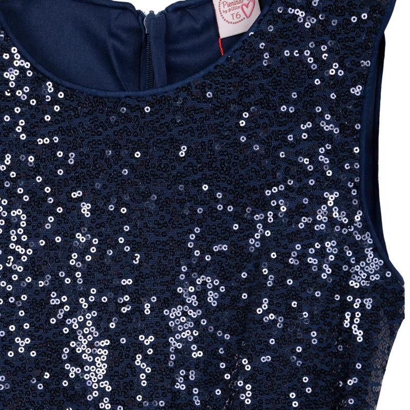 VESTIDO NIÑA TUL LENTEJUELAS AZUL MARINO PILLIN - 3