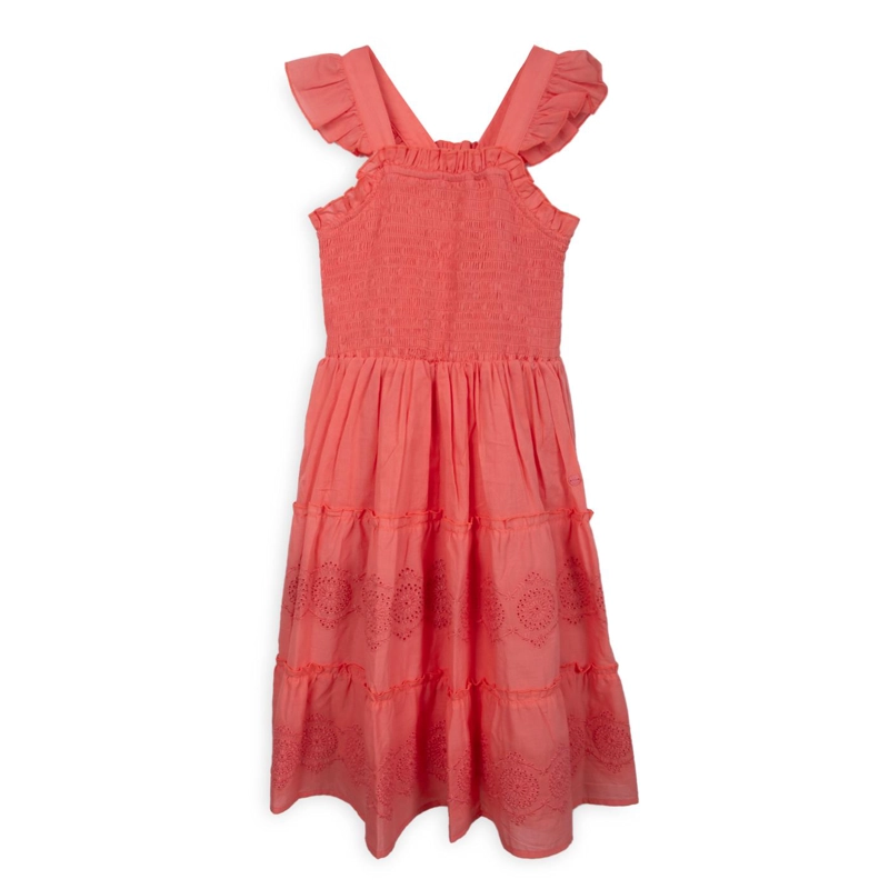 VESTIDO NIÑA ELASTICADO BORDADO CORAL PILLIN - 1