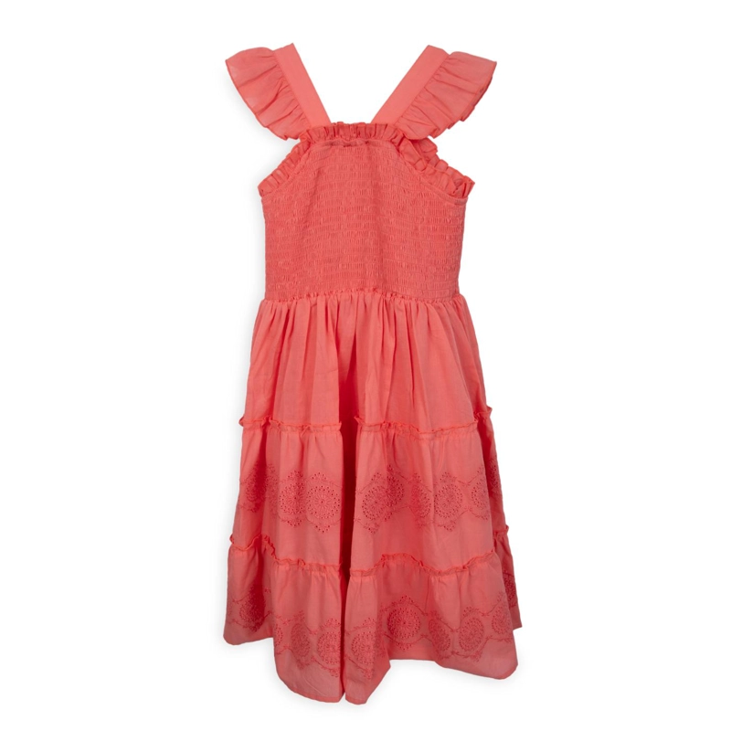 VESTIDO NIÑA ELASTICADO BORDADO CORAL PILLIN - 2