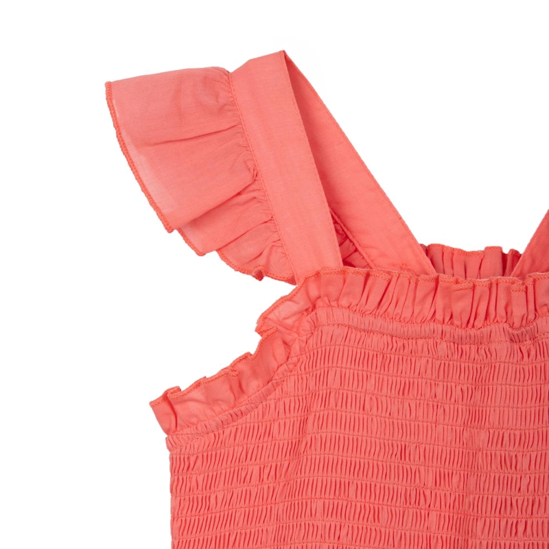 VESTIDO NIÑA ELASTICADO BORDADO CORAL PILLIN - 3
