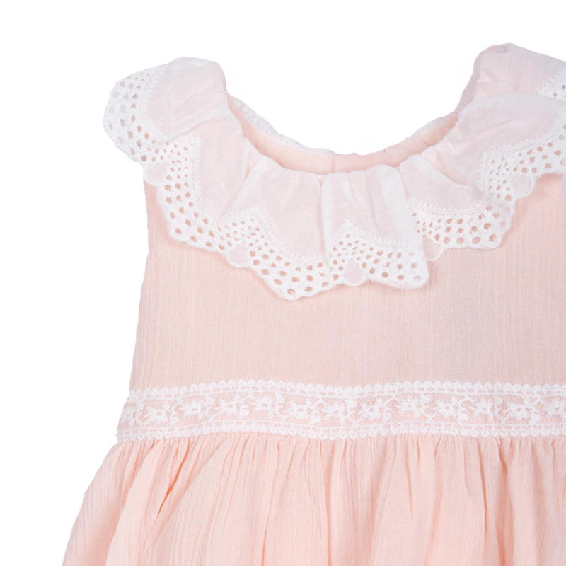 VESTIDO BEBE NIÑA BORDADO DAMASCO PILLIN - 3