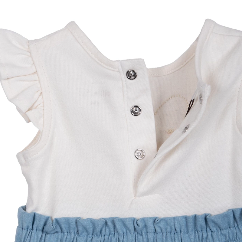 VESTIDO BEBE NIÑA DENIM MARIPOSA CINTURA ELASTICADA LAVANDA PILLIN - 4