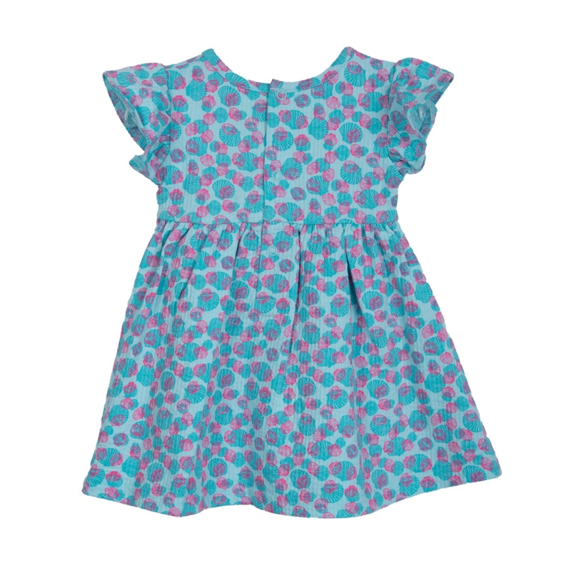VESTIDO BEBE NIÑA ESTAMPADO CON BROCHES AQUA PILLIN - 2