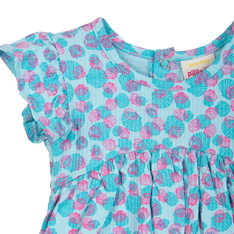 VESTIDO BEBE NIÑA ESTAMPADO CON BROCHES AQUA PILLIN - 3