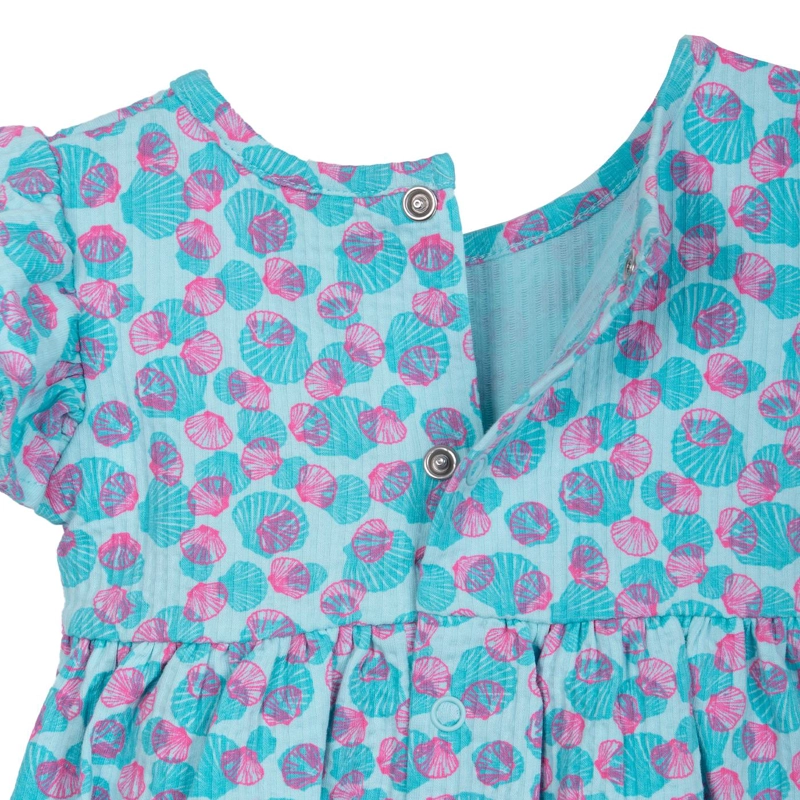 VESTIDO BEBE NIÑA ESTAMPADO CON BROCHES AQUA PILLIN - 4