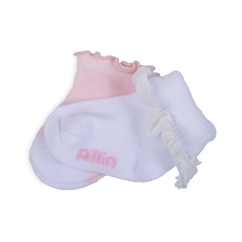 PACK DE 2 CALCETINES RECIEN NACIDO NIÑA LISOS SURTIDO PILLIN - 1