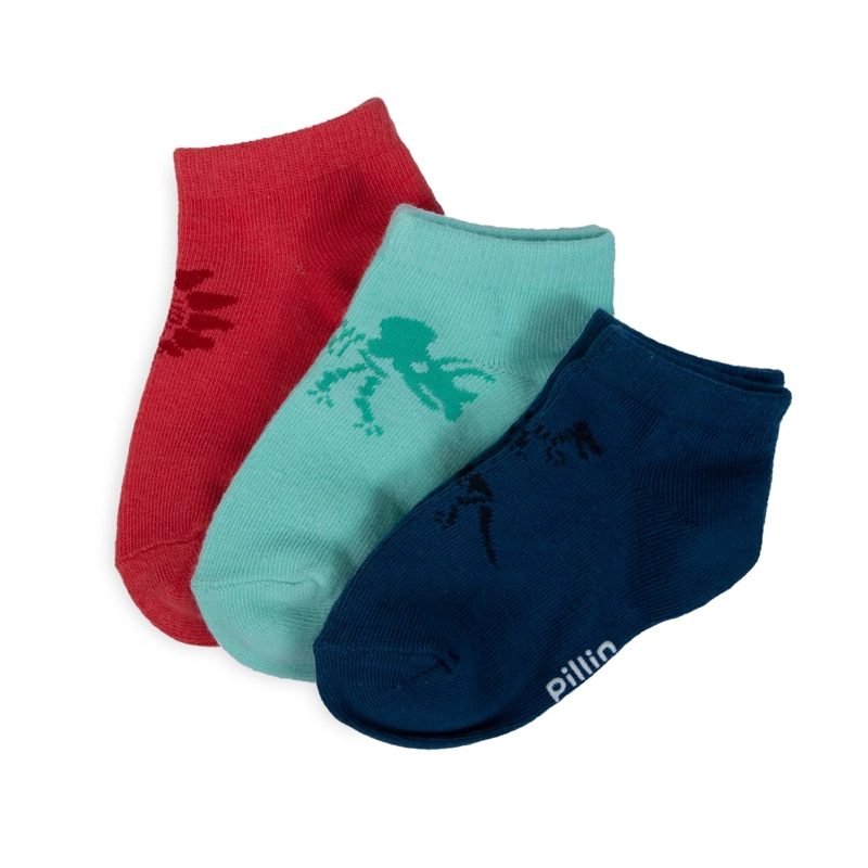 PACK DE 3 CALCETINES BEBE NIÑO ALGODON DINOSAURIOS SURTIDO PILLIN - 2