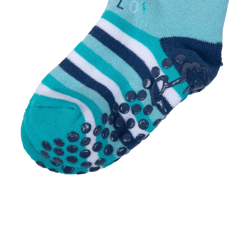 CALCETIN BEBE NIÑO ANTIDESLIZANTE DISEÑO TIBURON CELESTE PILLIN - 2