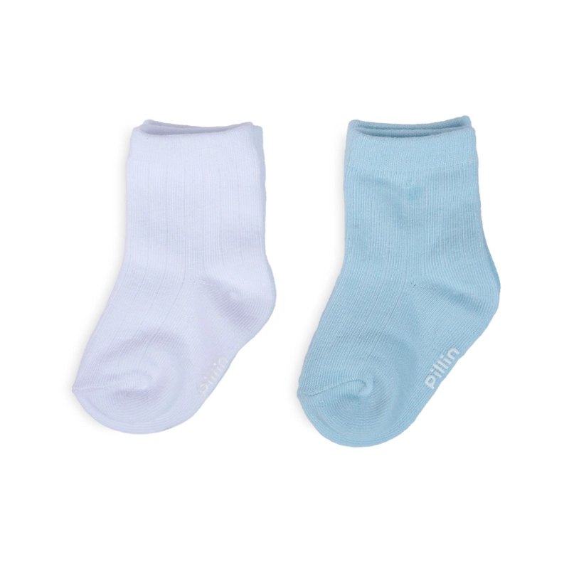 PACK DE 2 CALCETINES BEBE NIÑO ALGODON LISOS SURTIDO PILLIN - 1