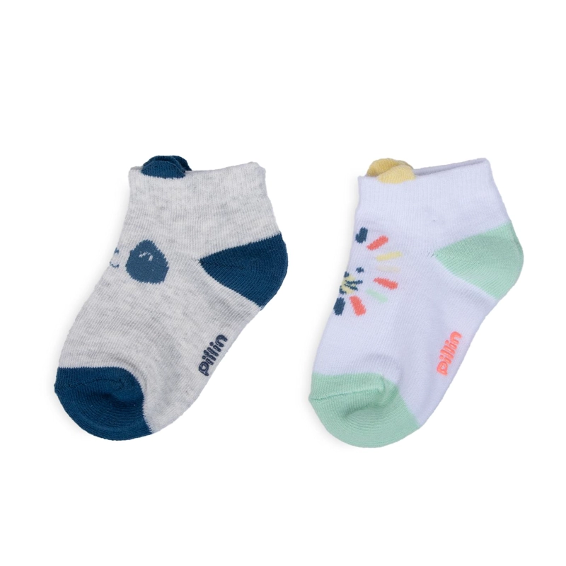 PACK DE 2 CALCETINES BEBE NIÑOALGODON ANIMALES SURTIDO PILLIN - 1
