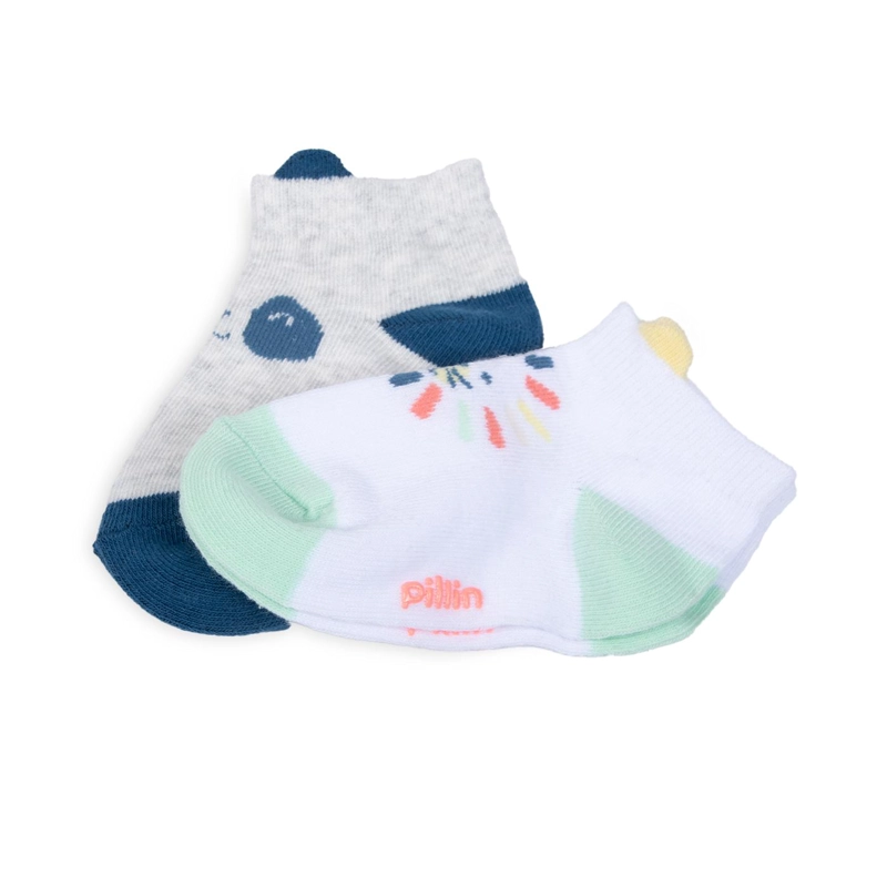 PACK DE 2 CALCETINES BEBE NIÑOALGODON ANIMALES SURTIDO PILLIN - 2