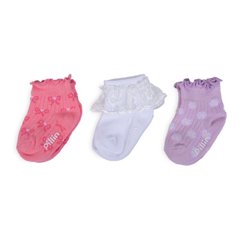 PACK DE 3 CALCETINES NIÑO ALGODON LISOS SURTIDO PILLIN - 1