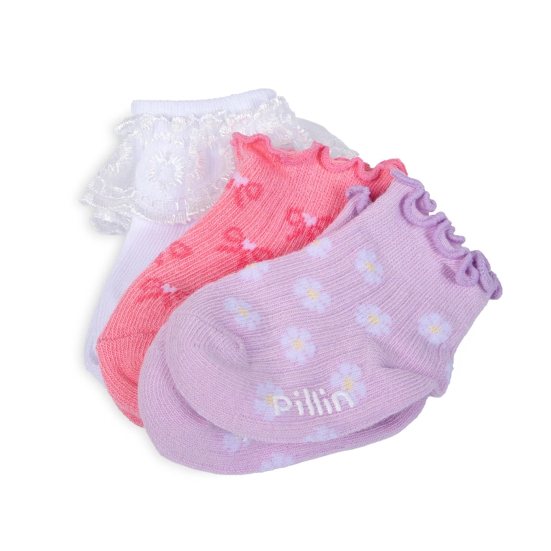 PACK DE 3 CALCETINES NIÑO ALGODON LISOS SURTIDO PILLIN - 2