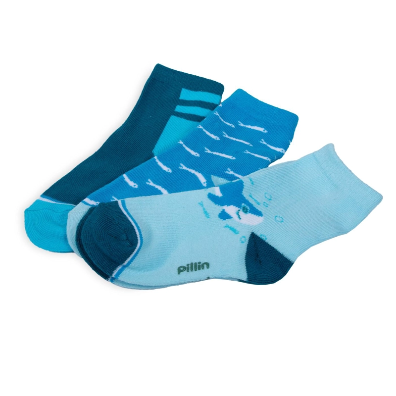 PACK DE 3 CALCETINES BEBE NIÑO ALGODON DISEÑO MARINO SURTIDO PILLIN - 2