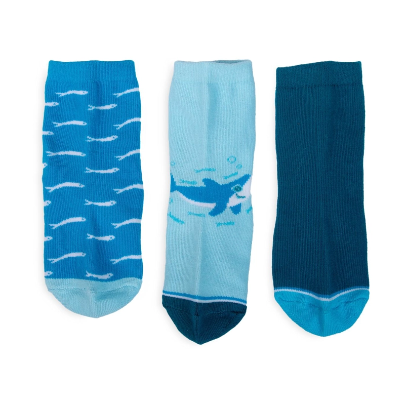 PACK DE 3 CALCETINES BEBE NIÑO ALGODON DISEÑO MARINO SURTIDO PILLIN - 3