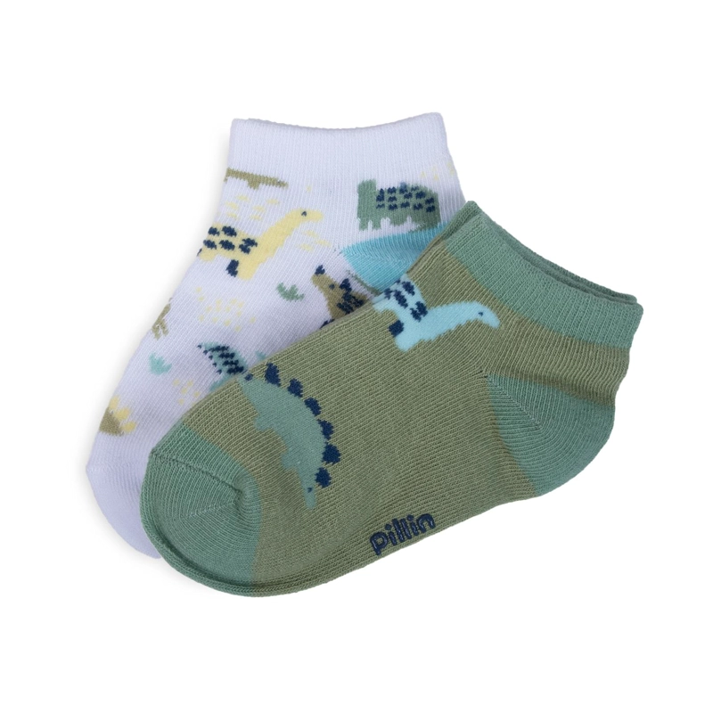 PACK DE 2 CALCETINES BEBE NIÑO ALGODON DINOSAURIOS SURTIDO PILLIN - 2