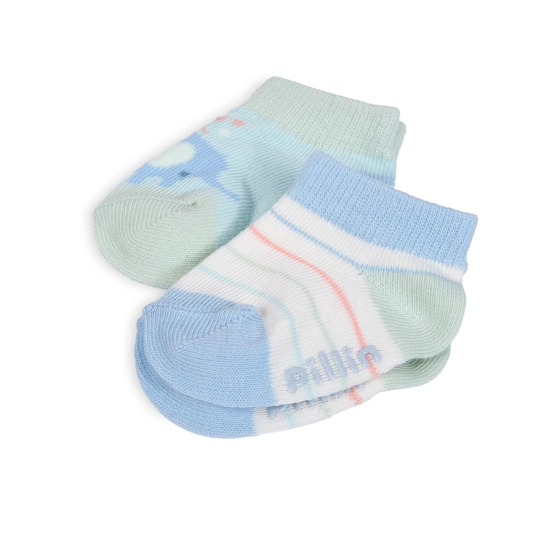 PACK DE 2 CALCETINES RECIEN NACIDO NIÑO ALGODON SURTIDO PILLIN - 2