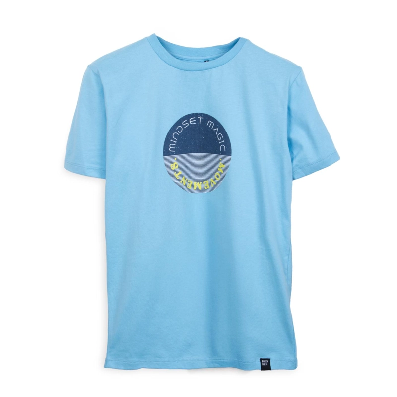 POLERA NIÑO MANGA CORTA ESTAMPADA CELESTE PILLIN - 1