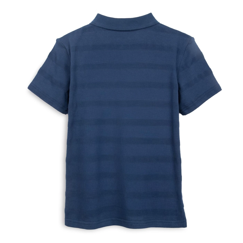 POLERA NIÑO MANGA CORTA CUELLO CAMISERO AZUL MARINO PILLIN - 2