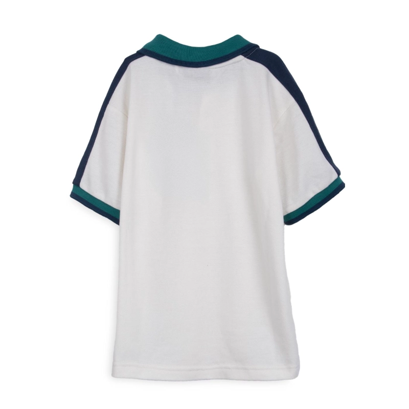 POLERA NIÑO MANGA CORTA CUELLO PIQUE BLANCO PILLIN - 2
