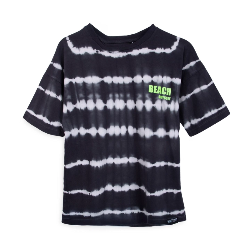 POLERA NIÑO MANGA CORTA TIE-DYE NEGRO PILLIN - 1