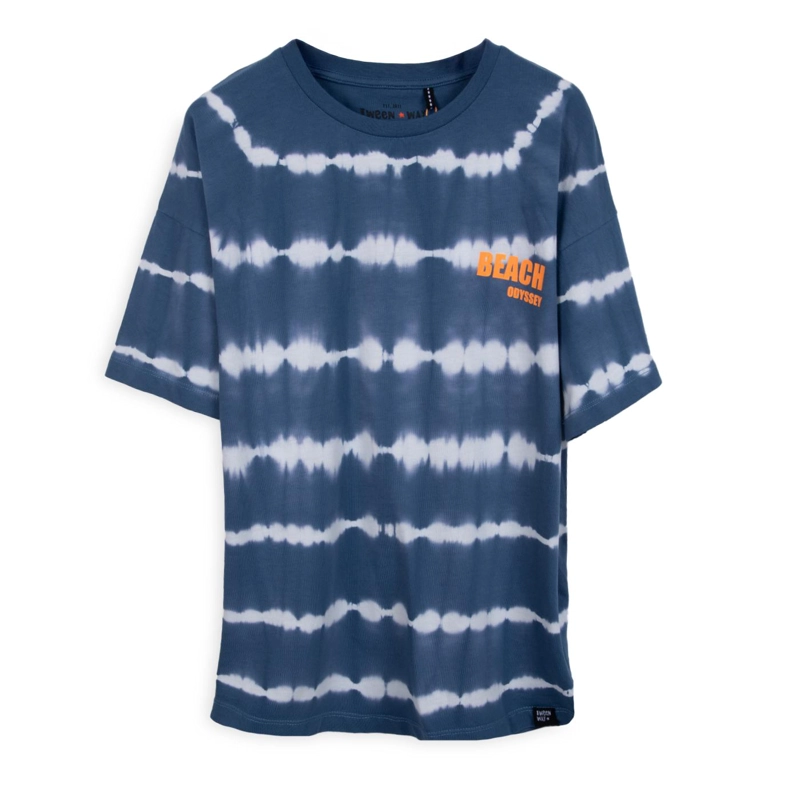 POLERA NIÑO MANGA CORTA TIE-DYE AZUL PILLIN - 1