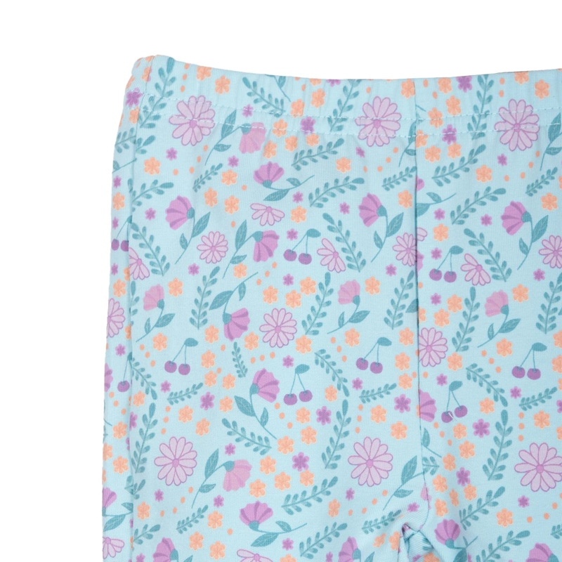 CONJUNTO BEBE NIÑA MANGA CORTA BROCHES FLORAL VERDE PILLIN - 4
