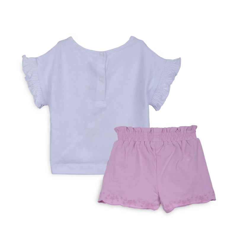 CONJUNTO BEBE NIÑA MANGA CORTA BROCHES FLORAL MALVA PILLIN - 2
