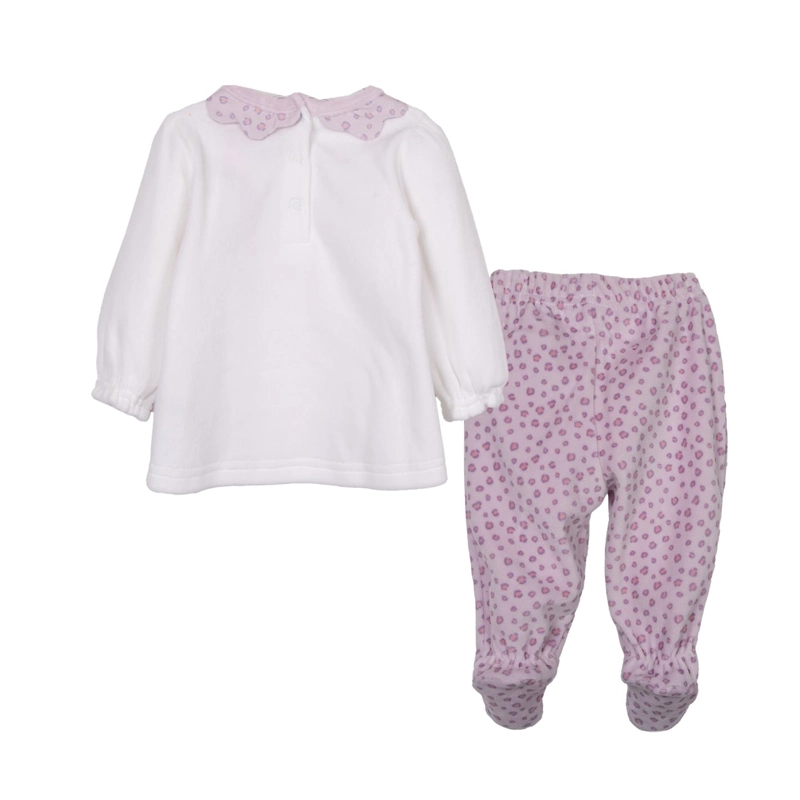 CONJUNTO PLUSH RECIEN NACIDO NIÑA BROCHES ESTAMPADO LILA - 2