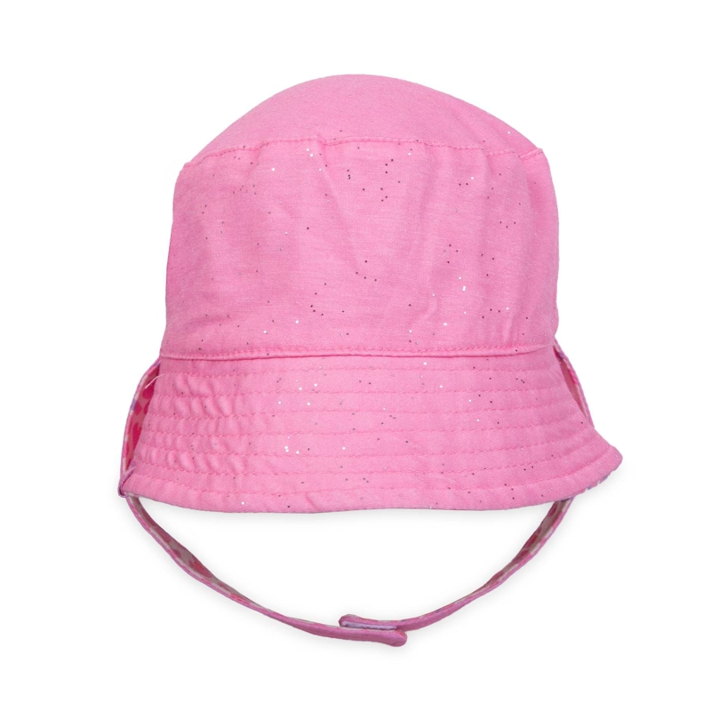 GORRO BEBE NIÑA REVERSIBLE DISEÑO FLORAL FUCSIA PILLIN - 2