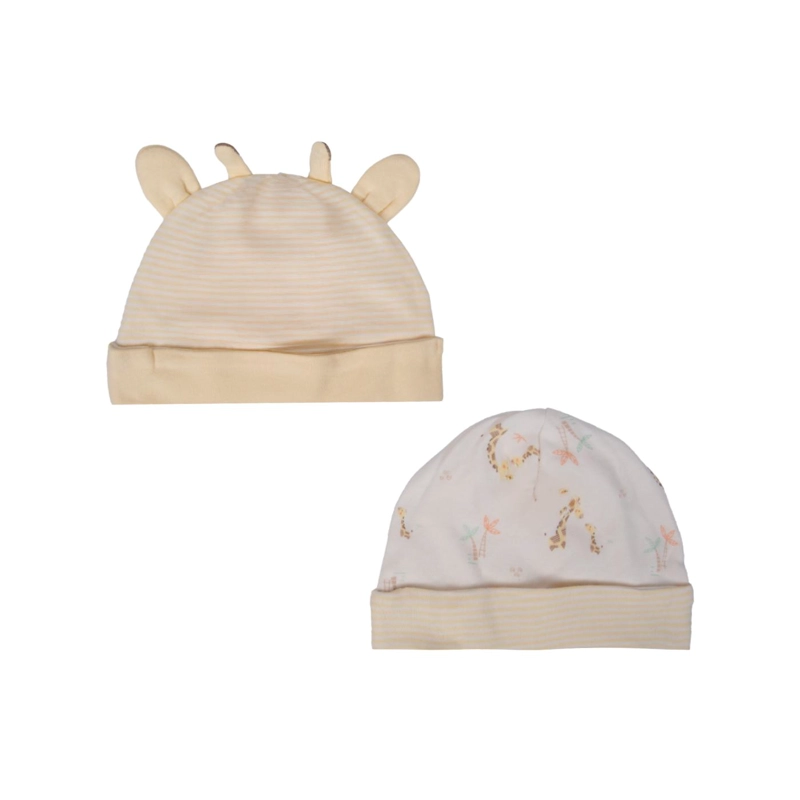 PACK DE 2 GORROS RECIEN NACIDO UNISEX ESTAMPADO AMARILLO PILLIN - 2