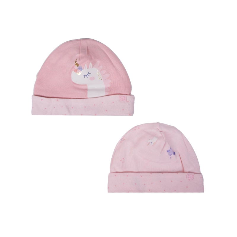 PACK DE 2 GORROS RECIEN NACIDO NIÑA ESTAMPADO SURTIDO PILLIN - 1