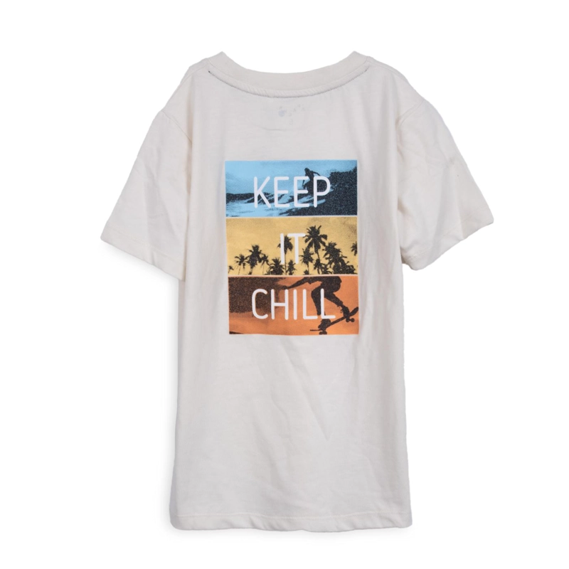 POLERA NIÑO MANGA CORTA ESTAMPADO PLAYERO BLANCO PILLIN - 2