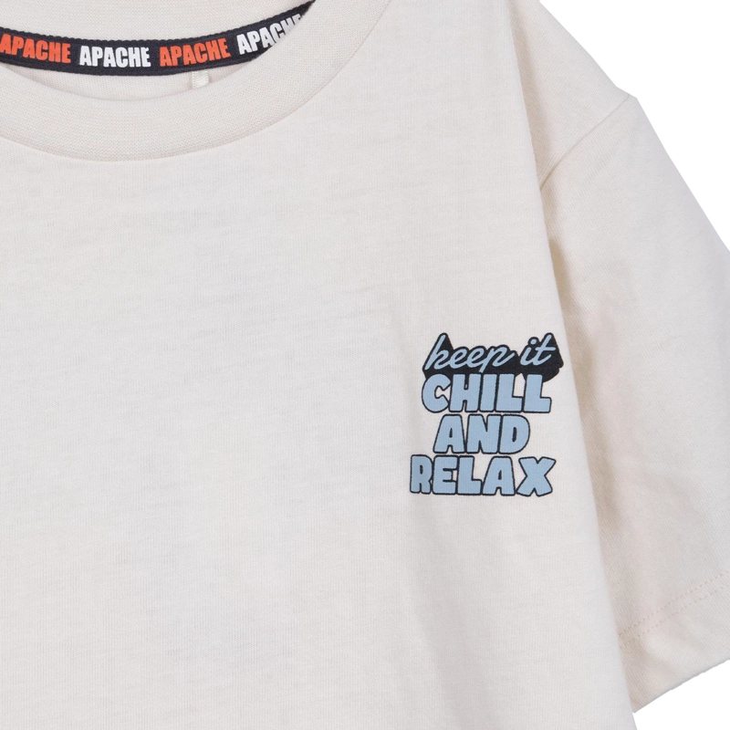 POLERA NIÑO MANGA CORTA ESTAMPADO PLAYERO BLANCO PILLIN - 3