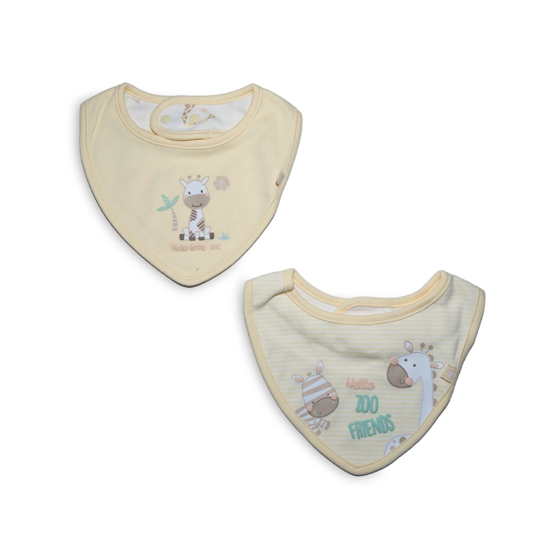 PACK 2 BABEROS RECIE N NACIDO UNISEX AMARILLO PILLIN - 1