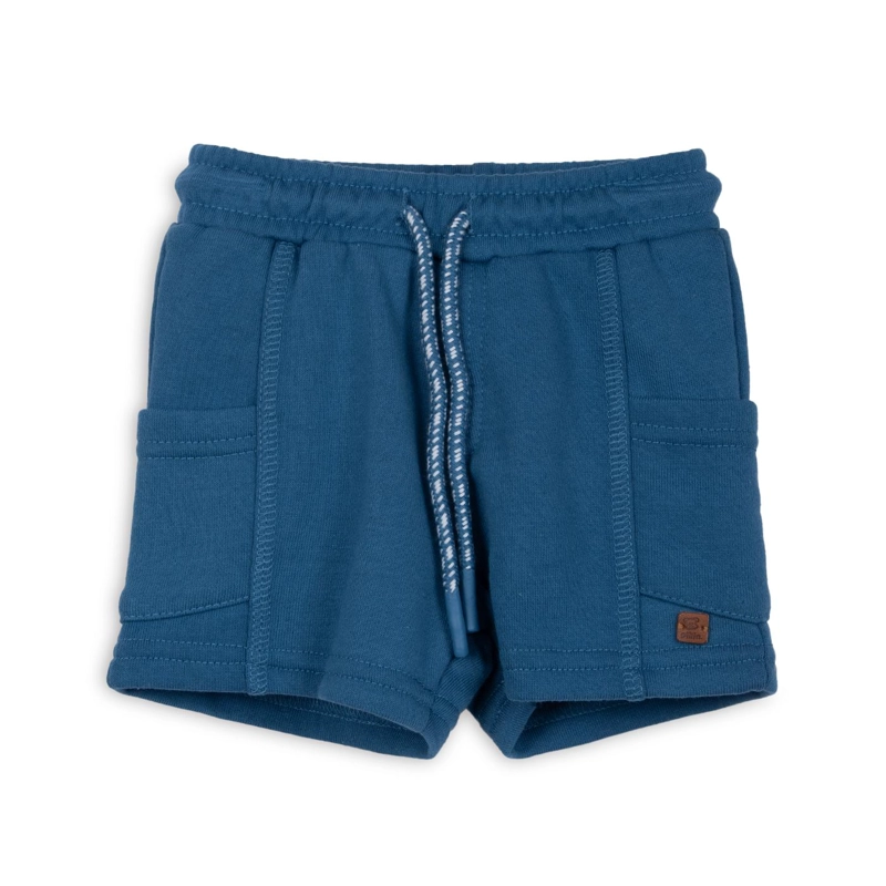 BERMUDA BEBE NIÑO FRANELA CINTURA ELASTICADA AZUL MARINO PILLIN - 1