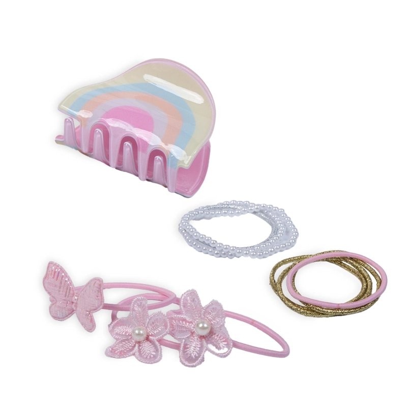 SET PINCHES Y COLLETS BEBE NIÑA ARCOIRIS SURTIDO PILLIN - 1