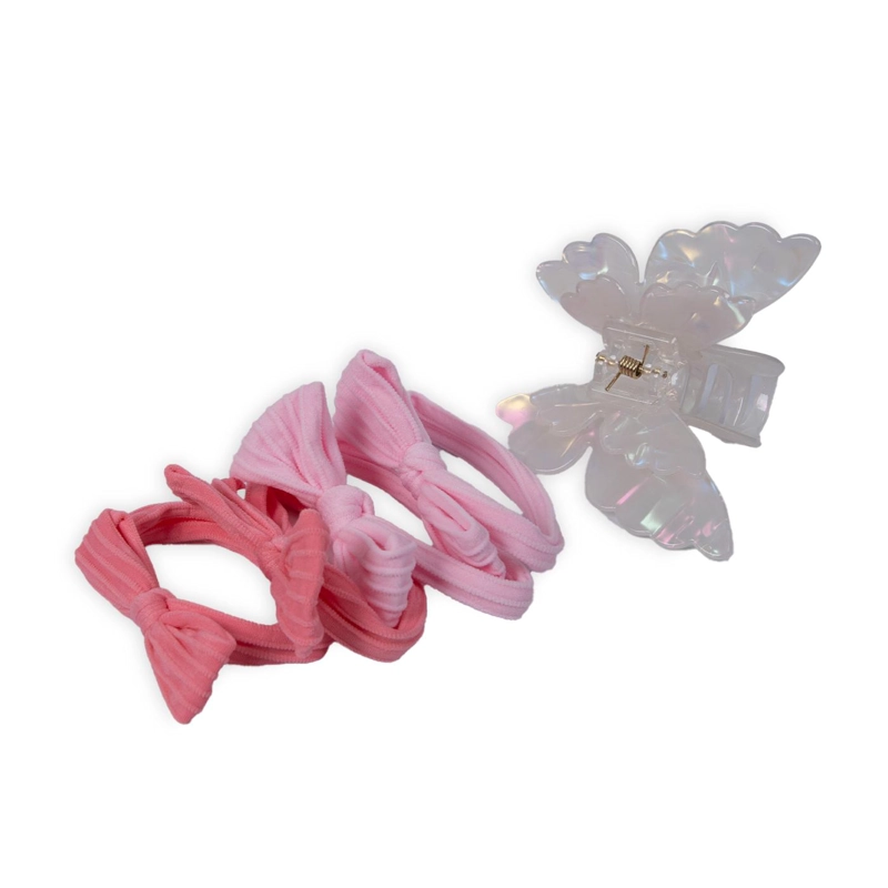 SET DE COLLETS Y PINCHE BEBE NIÑA MARIPOSA SURTIDO PILLIN - 1