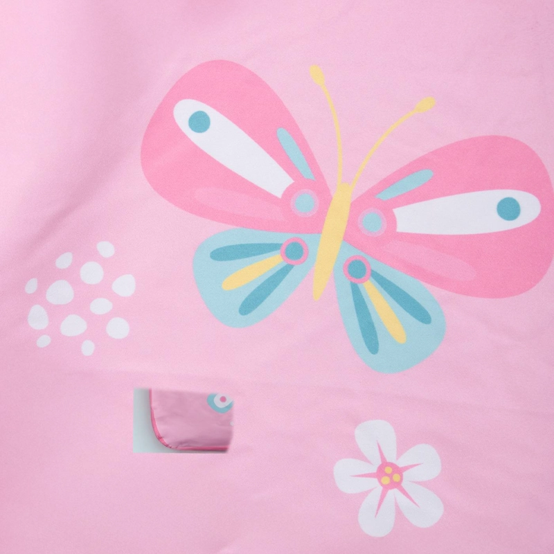 TOALLA BEBE NIÑA MICROFIBRA CON CAPUCHA MARIPOSA ROSADO PILLIN - 2