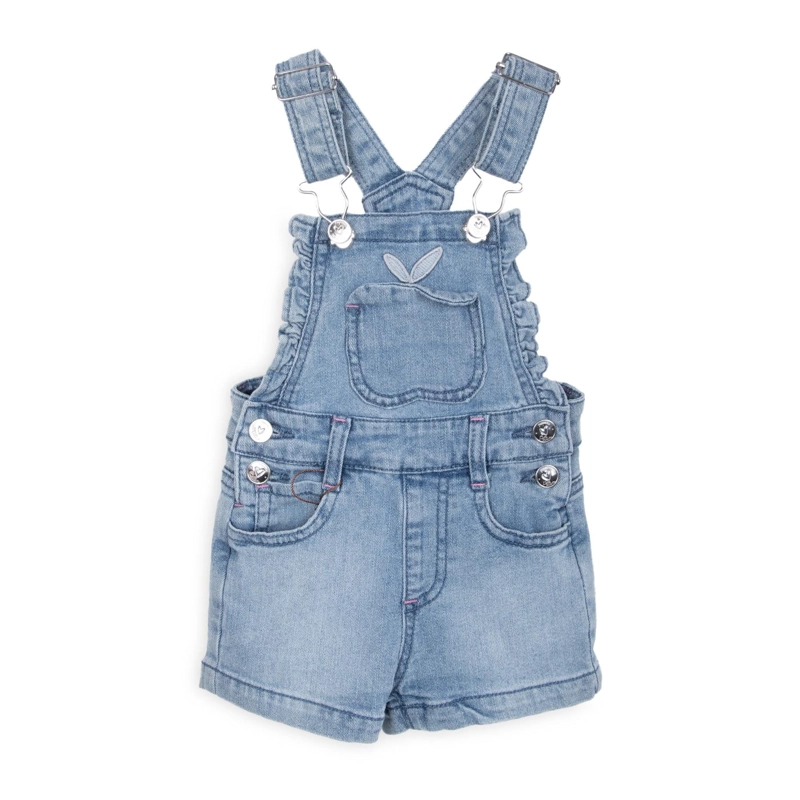JARDINERA BEBE NIÑA CON VUELOS CINTURA AJUSTABLE DENIM PILLIN - 1