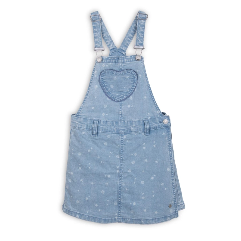 JARDINERA NIÑA FALDA SHORT CORAZON DENIM PILLIN - 1