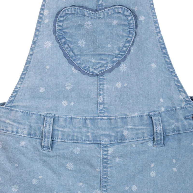 JARDINERA NIÑA FALDA SHORT CORAZON DENIM PILLIN - 3