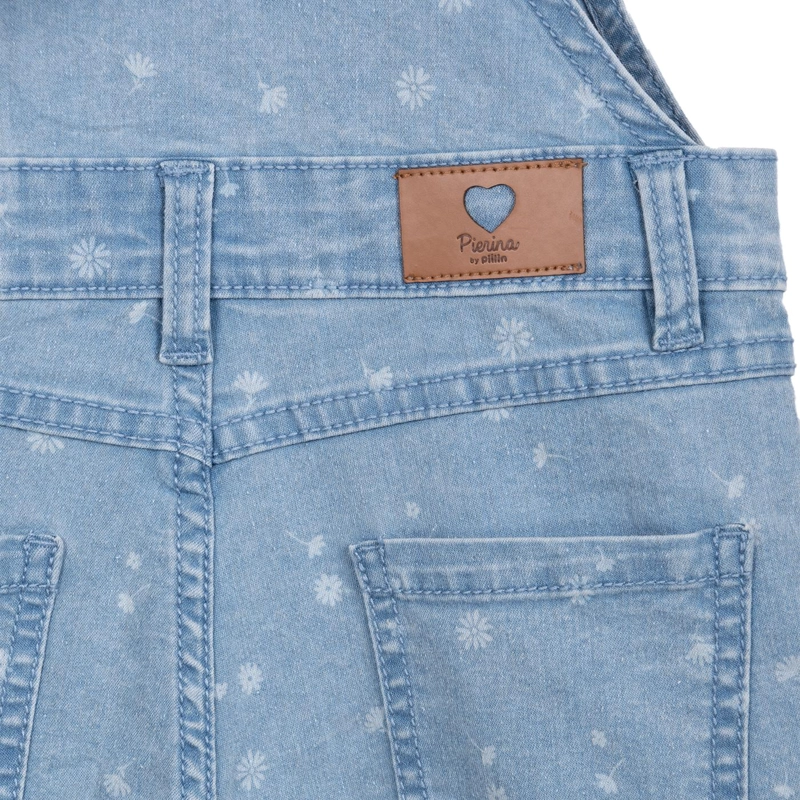 JARDINERA NIÑA FALDA SHORT CORAZON DENIM PILLIN - 4