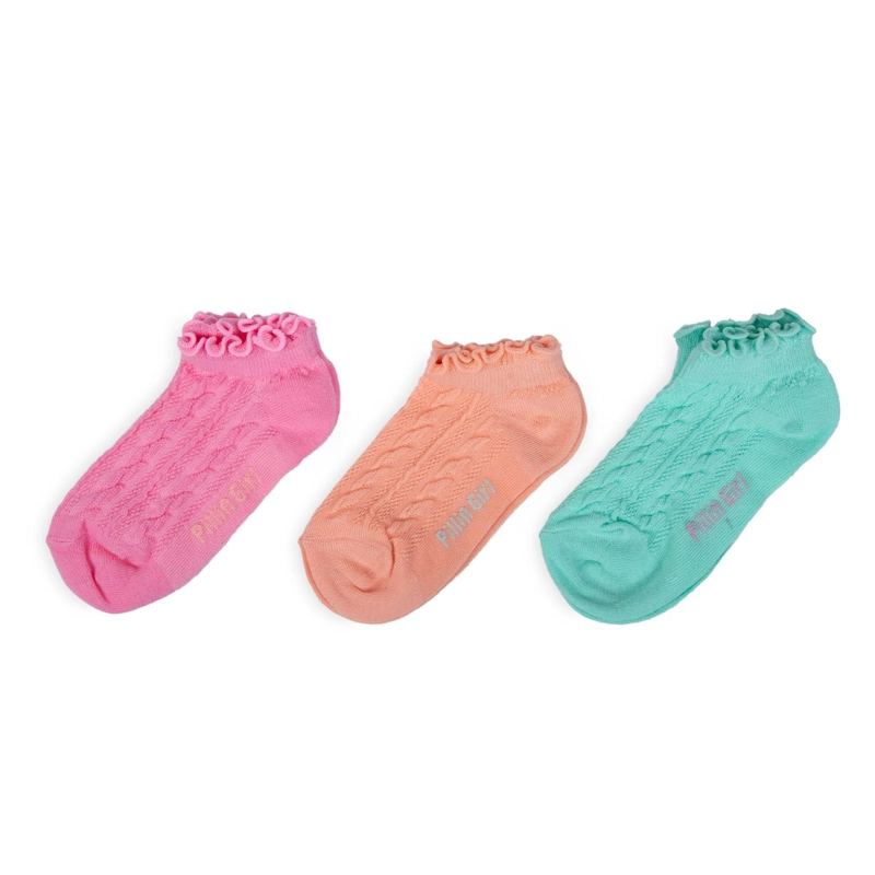 PACK DE 3 CALCETINES NIÑA ALGODON LISOS SURTIDO PILLIN - 1