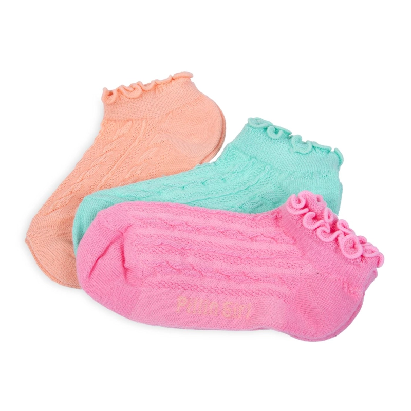 PACK DE 3 CALCETINES NIÑA ALGODON LISOS SURTIDO PILLIN - 2