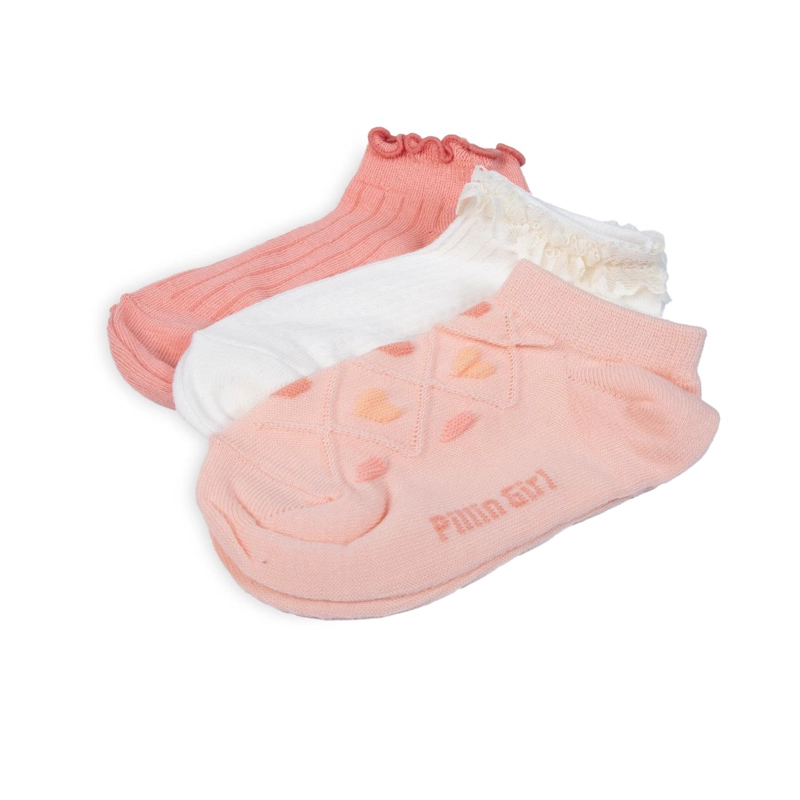 PACK DE 3 CALCETINES NIÑA ALGODON CORAZONES SURTIDO PILLIN - 2